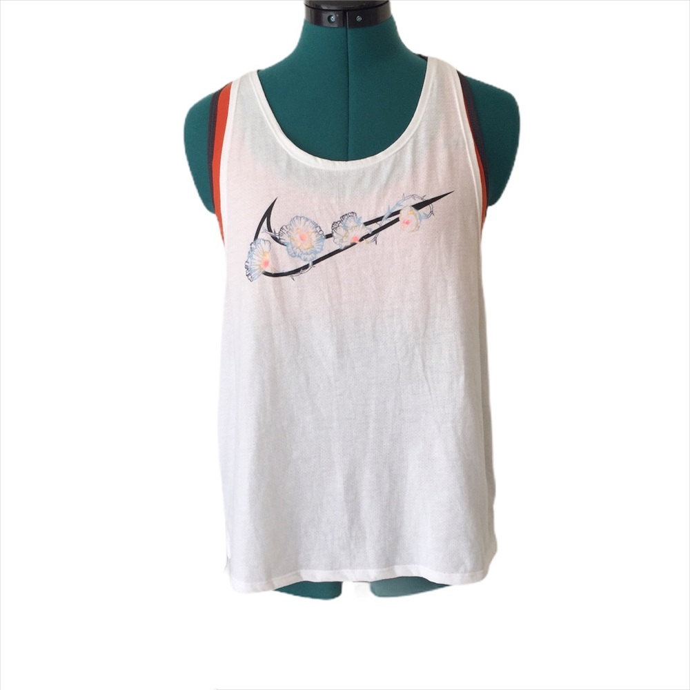 Nike Running Backless Dri-Fit White Tank, Medium - Picture 2 of 14